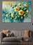 Sarı Çiçekli Soyut Sanat Dekoratif Kanvas - Mdf Ahşap Tablo 1
