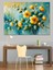 Sarı Çiçekli Soyut Sanat Dekoratif Kanvas - Mdf Ahşap Tablo 2