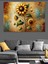Altın Sarısı Güneş Çiçekleri Dekoratif Kanvas - Mdf Ahşap Tablo 2