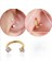 Cerrahi Çelik Zirkon Taşlı Gold At Nalı Piercing Çap 6 mm -Rook, Tragus-1 adet 1