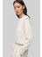 Pamuklu Kadın Sweatshirt Beyaz 4