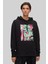 Kapüşonlu Regular Fit Kadın Sweatshirt Siyah 1