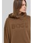 Kapüşonlu Kadın Sweatshirt Kahverengi 4