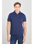 %100 Pamuk Regular Fit Normal Kesim Lacivert Polo Yaka Tişört 1