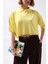 Polo Yaka Crop Dokulu Sarı Bluz 5