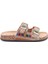 25Y102-2 Kadın Mantar Taban Taşlı Çift Tokalı Comfort Terlik Camel 1