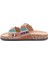 25Y102-2 Kadın Mantar Taban Taşlı Çift Tokalı Comfort Terlik Camel 5