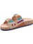 25Y102-2 Kadın Mantar Taban Taşlı Çift Tokalı Comfort Terlik Camel 4