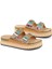 25Y103 Kadın Mantar Platform Taban Taşlı Çift Toklaı Comfort Terlik Camel 2