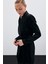 Şal Yaka Kuşaklı Ceket - Siyah 4