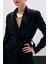 Şal Yaka Kuşaklı Ceket - Siyah 5