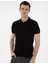 Erkek Siyah Slim Fit Düğmeli Polo Yaka Triko Tişört 50307320-VR046 3