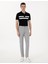 Erkek Gri Slim Fit Beli Lastikli Çizgili Kanvas Pantolon 50308098-VR024 1