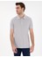 Erkek Açık Gri Slim Fit Kıvrılmaz Polo Yaka Basic Tişört 50302561-VR001 1
