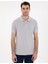 Erkek Açık Gri Slim Fit Kıvrılmaz Polo Yaka Basic Tişört 50302561-VR001 3
