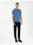 Erkek Koyu Mavi Slim Fit %100 Pamuk Polo Yaka Basic Tişört 50306448-VR032 4