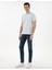 Erkek Su Yeşili Slim Fit Tişört 50302567-VR048 4