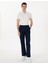 Erkek Lacivert Loose Fit Rahat Kalıp Keten Karışımlı Kanvas Pantolon 50305588-VR033 1