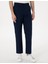 Erkek Lacivert Loose Fit Rahat Kalıp Keten Karışımlı Kanvas Pantolon 50305588-VR033 2