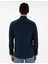 Erkek Lacivert Slim Fit Keten Görünümlü Gömlek 50302710-VR033 5
