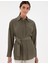 Kadın Haki Oversize Uzun Kollu Gömlek 50306501-VR027 3