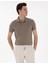 Erkek Koyu Vizon Slim Fit %100 Pamuk Polo Yaka Basic Tişört 50306448-VR241 1