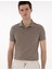Erkek Koyu Vizon Slim Fit %100 Pamuk Polo Yaka Basic Tişört 50306448-VR241 3