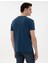Erkek İndigo Melanj Pamuk Karışımlı Slim Fit Bisiklet Yaka Basic Tişört 50306980-VR155 5