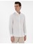 Erkek Beyaz Slim Fit Keten Görünümlü Gömlek 50302710-VR013 1