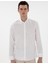 Erkek Beyaz Slim Fit Keten Görünümlü Gömlek 50302710-VR013 3