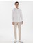 Erkek Beyaz Slim Fit Keten Görünümlü Gömlek 50302710-VR013 4