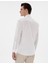 Erkek Beyaz Slim Fit Keten Görünümlü Gömlek 50302710-VR013 5