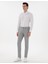 Erkek Gri Slim Fit Beli Lastikli Kanvas Pantolon 50301791-VR024 3