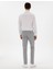 Erkek Gri Slim Fit Beli Lastikli Kanvas Pantolon 50301791-VR024 4