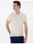 Erkek Ekru Slim Fit Düğmeli Polo Yaka Triko Tişört 50307320-VR019 3