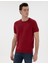 Erkek Nar Çiçeği Keten Karışımlı Regular Fit Bisiklet Yaka Triko Tişört 50305992-VR239 1