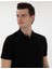 Erkek Siyah Slim Fit Kıvrılmaz Polo Yaka Basic Tişört 50302561-VR046 2