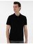 Erkek Siyah Slim Fit Kıvrılmaz Polo Yaka Basic Tişört 50302561-VR046 3