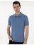 Erkek Mavi Slim Fit Kıvrılmaz Polo Yaka Basic Tişört 50302561-VR036 3