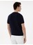 Erkek Lacivert Keten Karışımlı Regular Fit Bisiklet Yaka Triko Tişört 50305992-VR033 5