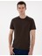Erkek Kahverengi Slim Fit Merserize Basic Tişört 50302560-VR029 3