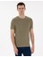 Erkek Haki Slim Fit Bisiklet Yaka Triko Tişört 50305991-VR027 1