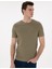 Erkek Haki Slim Fit Bisiklet Yaka Triko Tişört 50305991-VR027 3
