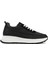 Kadın Siyah Bağcıklı Kalın Tabanlı Süet Deri Sneaker 1
