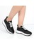 Kadın Siyah Bağcıklı Kalın Tabanlı Süet Deri Sneaker 2