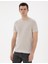 Erkek Bej Slim Fit Bisiklet Yaka Triko Tişört 50305991-VR011 1