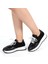 Kadın Siyah Bağcıklı Kalın Tabanlı Süet Deri Sneaker 2