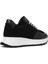 Kadın Siyah Bağcıklı Kalın Tabanlı Süet Deri Sneaker 5