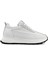 Kadın Beyaz Bağcıklı Kalın Tabanlı Süet Deri Sneaker 1