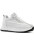 Kadın Beyaz Bağcıklı Kalın Tabanlı Süet Deri Sneaker 3